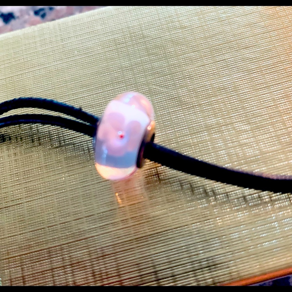 Authentic Pandora glass bead cherry flower
